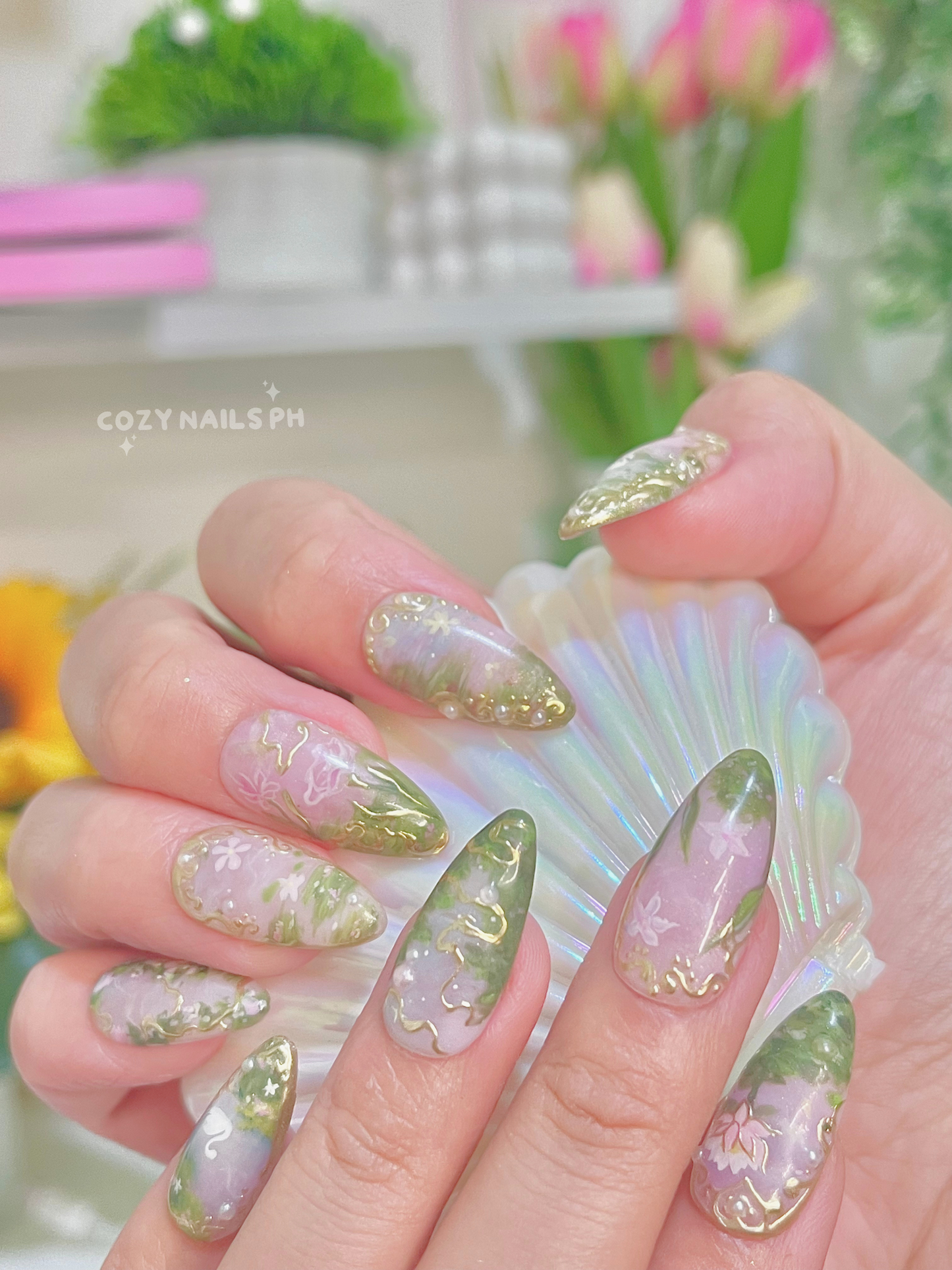 MONET Inspired- Lily, Lake, Swan, and classical press-ons