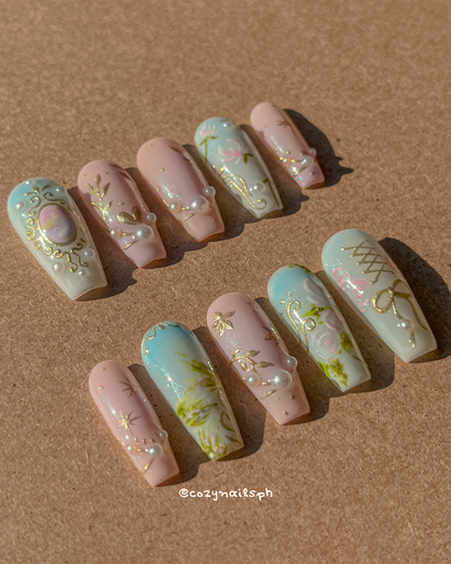 CELESTE- luxury, nature, and coquette press-ons 