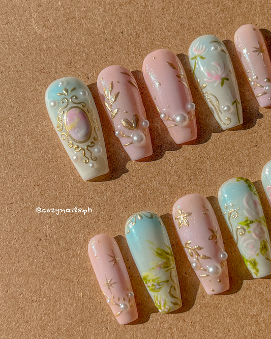 CELESTE- luxury, nature, and coquette press-ons 