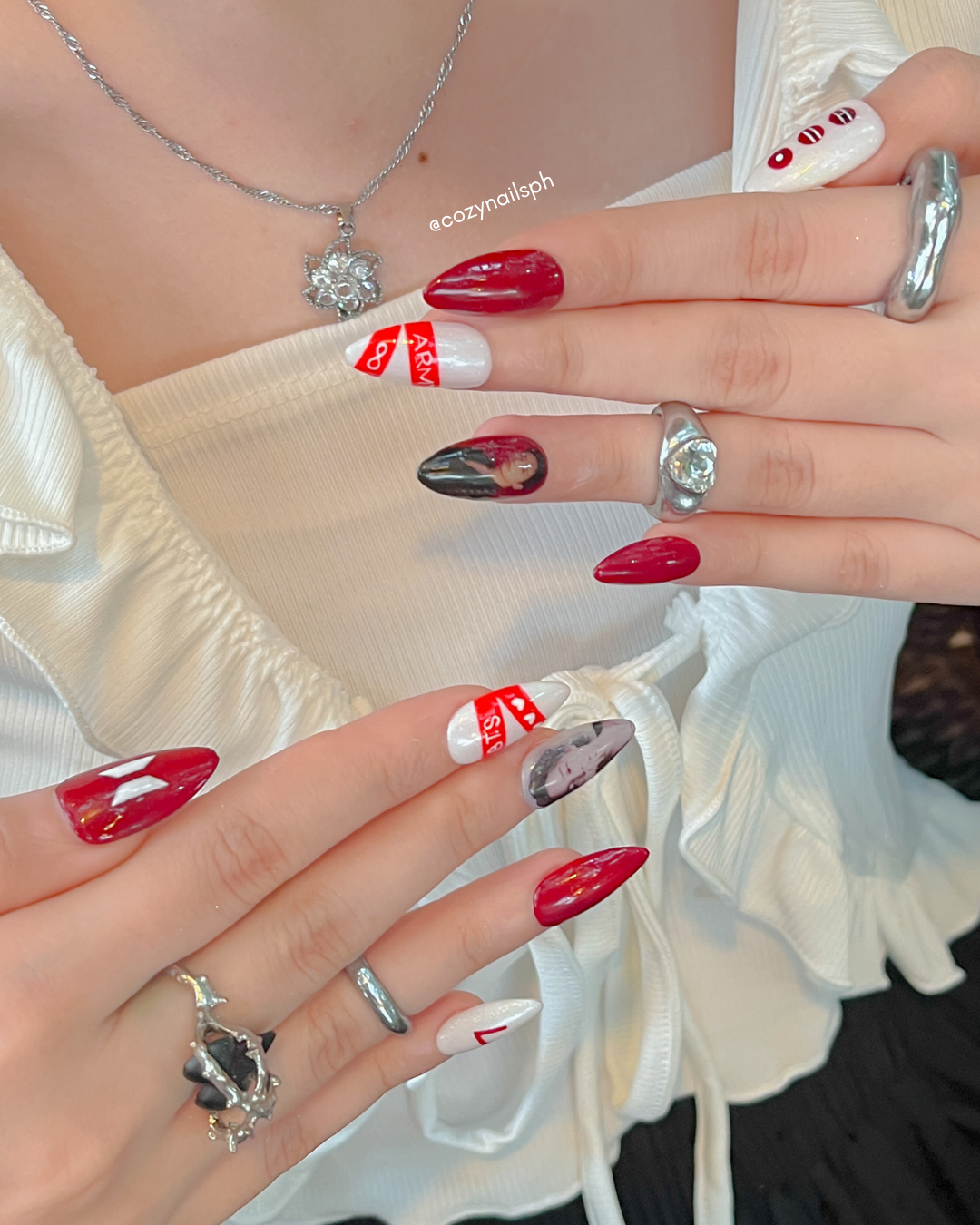 O Seven Army | Arirang BTS nails | Chrome nails | BTS KPOP nails by Cozynailsph (Copy) (Copy)