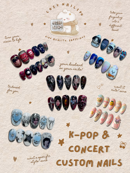 K-Pop & Concert Custom Nails by CozyNails