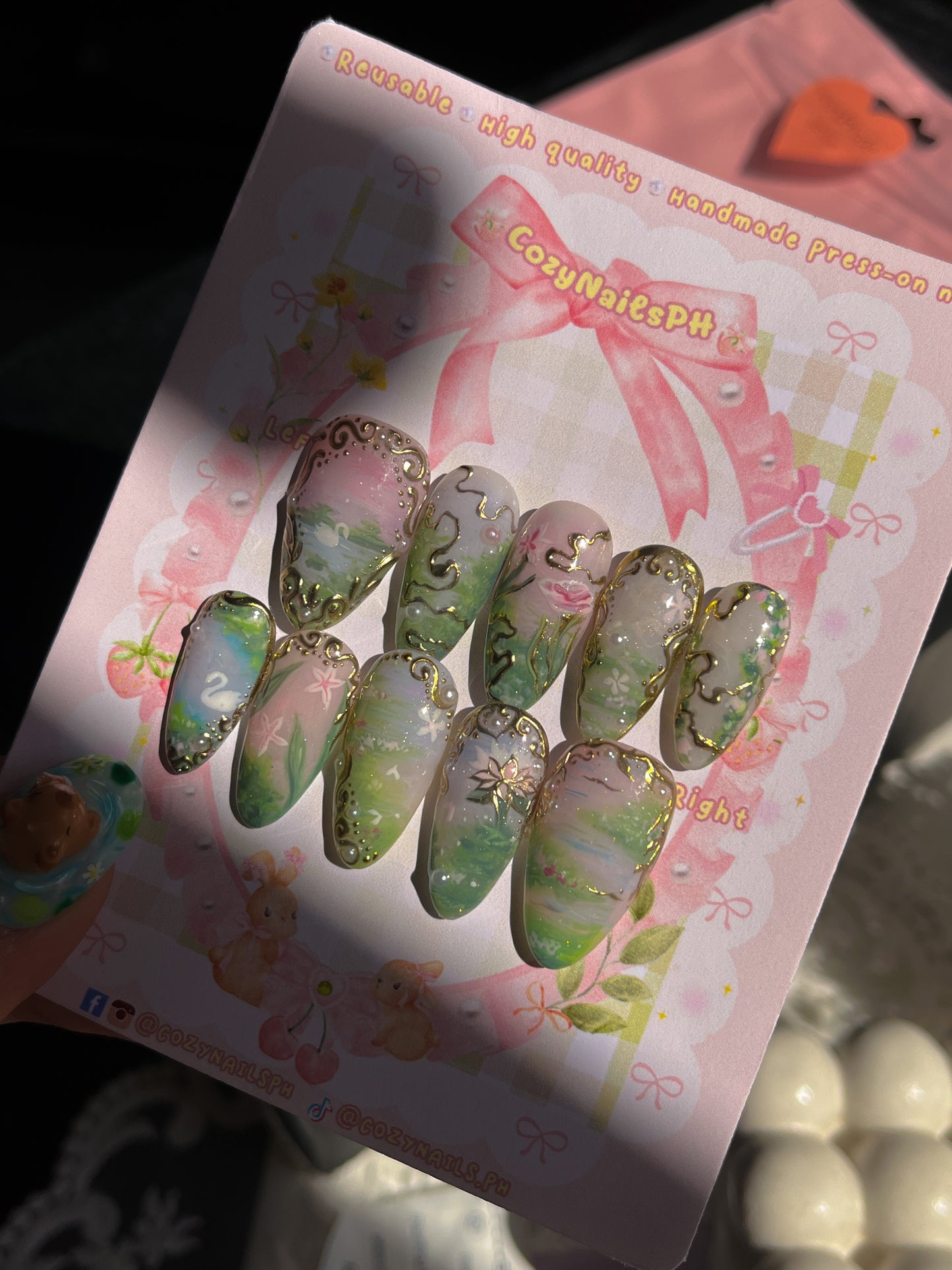 MONET Inspired- Lily, Lake, Swan, and classical press-ons
