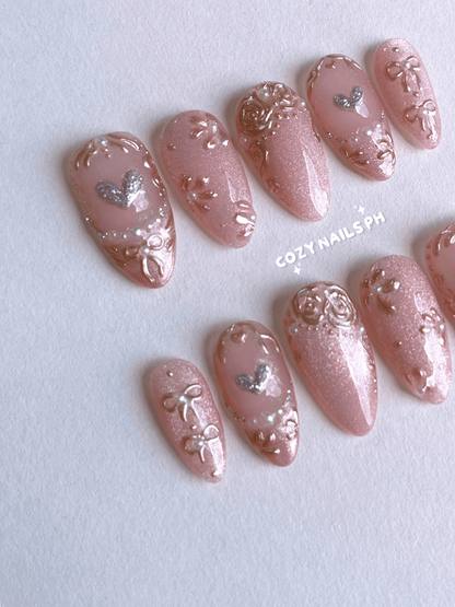 ROYALTY - elegant, luxury, rose gold themed press-ons