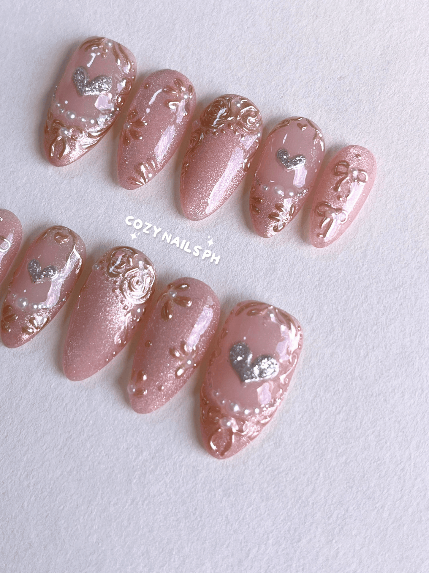 ROYALTY - elegant, luxury, rose gold themed press-ons