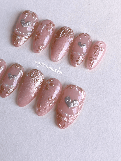 ROYALTY - elegant, luxury, rose gold themed press-ons