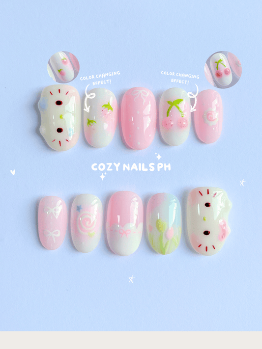 KITTY - kawaii viral thumb character design, kitten themed press-ons