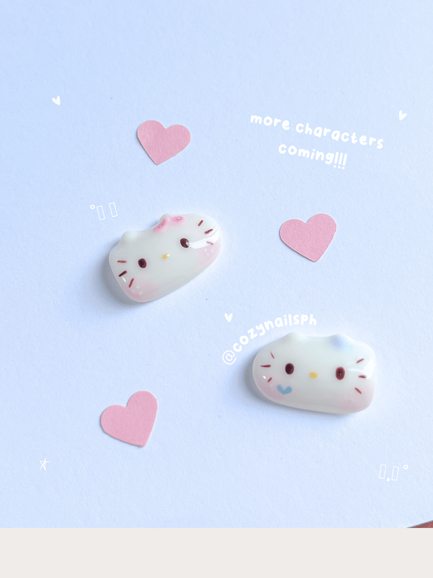 KITTY - kawaii viral thumb character design, kitten themed press-ons