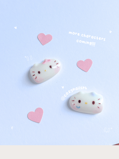 KITTY - kawaii viral thumb character design, kitten themed press-ons