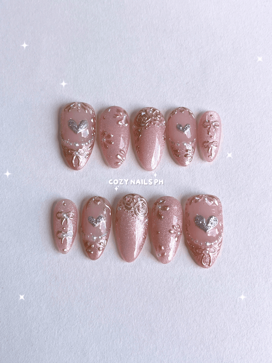 ROYALTY - elegant, luxury, rose gold themed press-ons