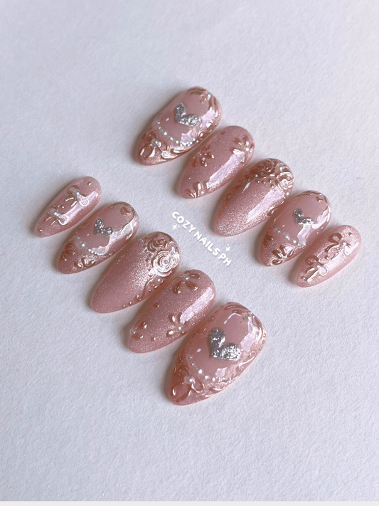 ROYALTY - elegant, luxury, rose gold themed press-ons