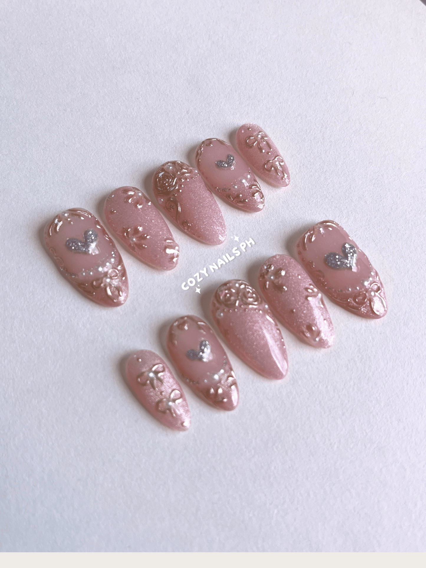 ROYALTY - elegant, luxury, rose gold themed press-ons